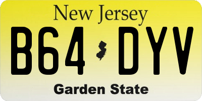 NJ license plate B64DYV