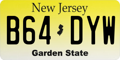NJ license plate B64DYW