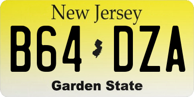 NJ license plate B64DZA