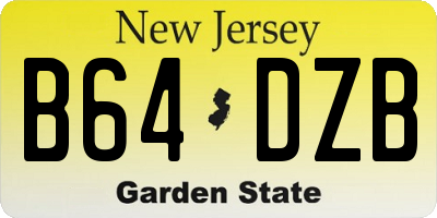 NJ license plate B64DZB