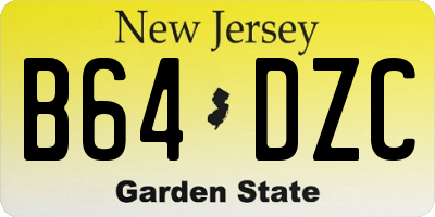 NJ license plate B64DZC