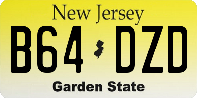 NJ license plate B64DZD