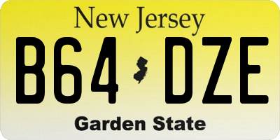 NJ license plate B64DZE