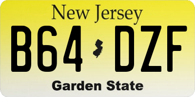 NJ license plate B64DZF
