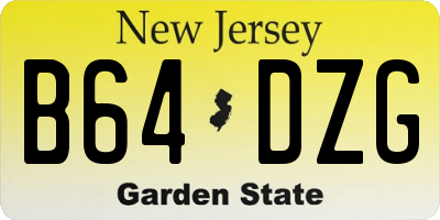 NJ license plate B64DZG