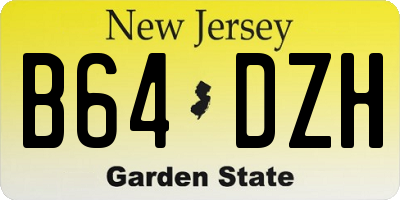 NJ license plate B64DZH