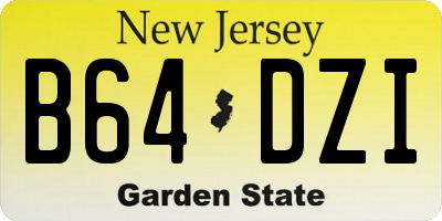 NJ license plate B64DZI