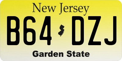 NJ license plate B64DZJ