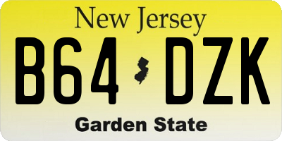 NJ license plate B64DZK