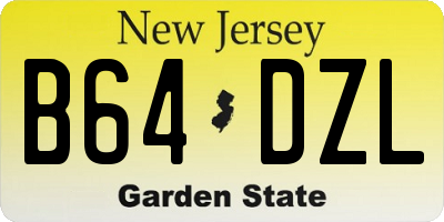 NJ license plate B64DZL