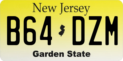 NJ license plate B64DZM