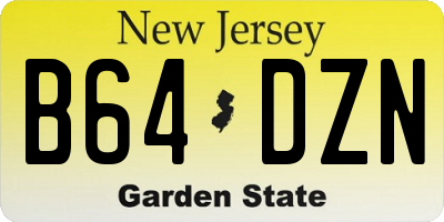 NJ license plate B64DZN