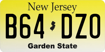 NJ license plate B64DZO