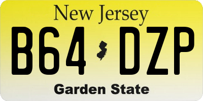 NJ license plate B64DZP