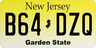 NJ license plate B64DZQ