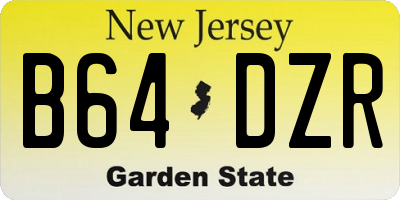 NJ license plate B64DZR