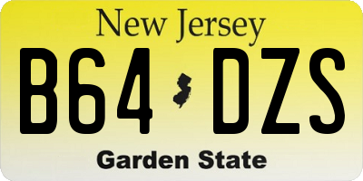 NJ license plate B64DZS