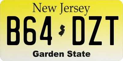NJ license plate B64DZT