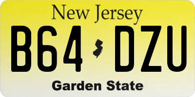 NJ license plate B64DZU