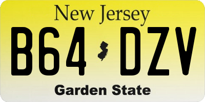 NJ license plate B64DZV