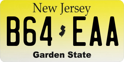 NJ license plate B64EAA