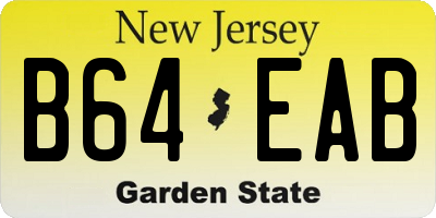 NJ license plate B64EAB