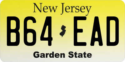 NJ license plate B64EAD