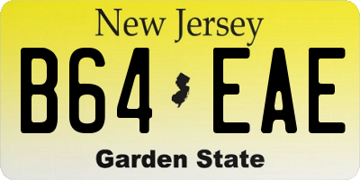 NJ license plate B64EAE
