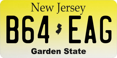 NJ license plate B64EAG
