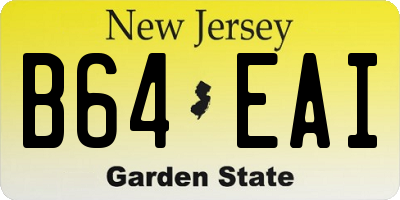 NJ license plate B64EAI