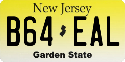 NJ license plate B64EAL