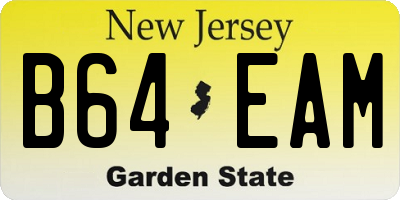NJ license plate B64EAM
