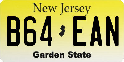 NJ license plate B64EAN