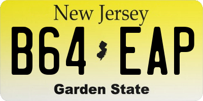 NJ license plate B64EAP