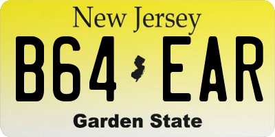 NJ license plate B64EAR
