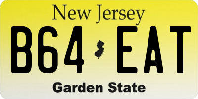 NJ license plate B64EAT