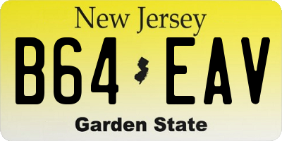 NJ license plate B64EAV