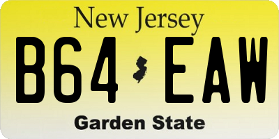 NJ license plate B64EAW