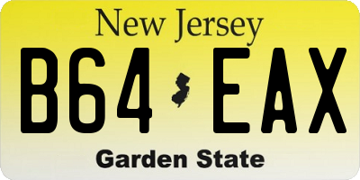 NJ license plate B64EAX