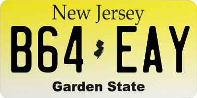 NJ license plate B64EAY