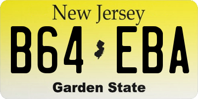 NJ license plate B64EBA