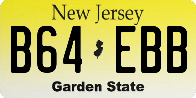 NJ license plate B64EBB