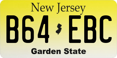 NJ license plate B64EBC