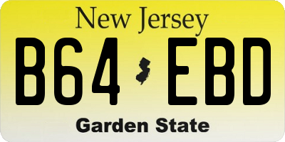 NJ license plate B64EBD