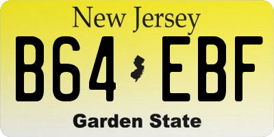 NJ license plate B64EBF