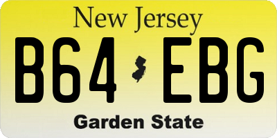 NJ license plate B64EBG