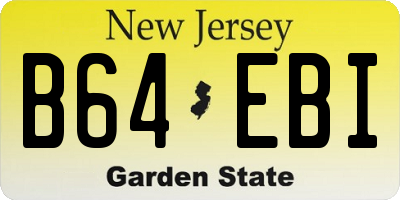 NJ license plate B64EBI