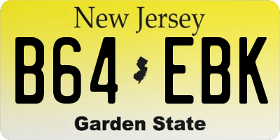 NJ license plate B64EBK