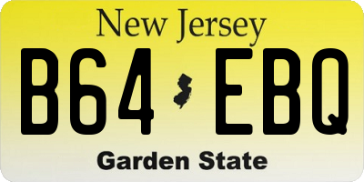 NJ license plate B64EBQ