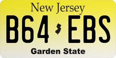 NJ license plate B64EBS